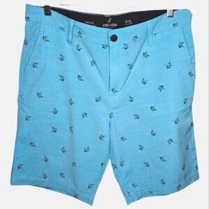 Atlantis Weathergear Stretch Marlin All Over Print Zip Up Pocketed Shorts W 34